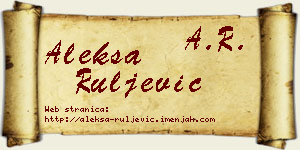 Aleksa Ruljević vizit kartica